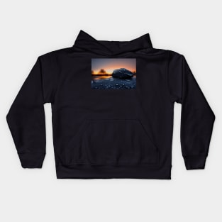 Rock With Raindrops,In The Sunset, Macro Background, Close-up Kids Hoodie